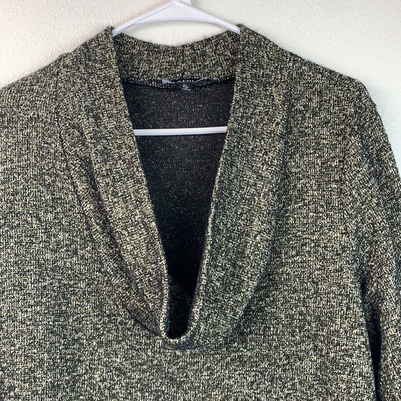 Piccadilly V cowl neck space dye knit & chenille asymmetrical tunic sweater EUC - Picture 4 of 8